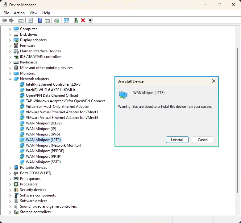 Confirm Uninstall
